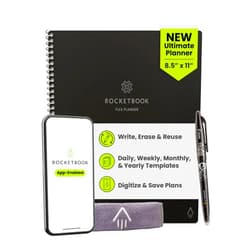 Rocketbook Flex Reusable Planner, Smart Undated, Daily, Weekly, Monthly, Annual Calendar Templates, Letter Size 8.5x11, Black (Pack of 1)