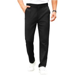 COOFANDY Mens Casual Chino Pants Elastic Waist Lightweight Trousers Classic-Fit Business Dress Pants with Pockets