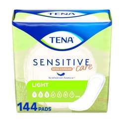 Tena Incontinence Pads, Bladder Control & Postpartum for Women, Ultra Light Thin Absorbency, Long Length, Sensitive Care - 144 Count