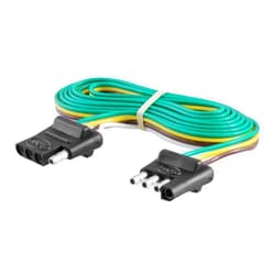CURT 58050 Vehicle-Side and Trailer-Side 4-Pin Flat Rubber Wiring Harness with 72-Inch Wires