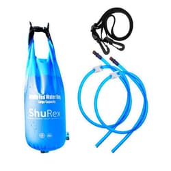 ShuRex 3-Gal Gravity-Fed Water Bag with 2 Outlet Pipes for Sawyer Water Filtration System Survival Water Filter Straw, Compatible with LifeStraw and Other Water Filter Straw, BPA-free (12L/3Gal)