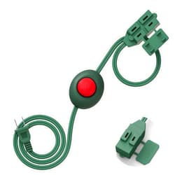 TESSAN Foot Pedal Switch, TESSAN Extension Cord with ON/Off Switch, 3 Outlet,10FT, Push Button Extension Cord 1250W, Suitable for Lamps Appliances and Lighting Accessories, Christmas Tree Floor Lamp