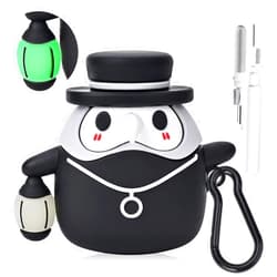 Celeyearnirs Compatible with AirPod Cute Case Cover with Keychain,Luminous Medieval Plague Doctor Anime Design Compatible with AirPods 2nd &1st GenerationTPU Silicone Case