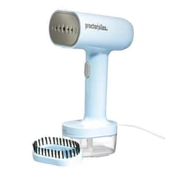 Proctor Silex Compact Travel Iron & Garment Steamer for Clothes, Ready in 45 Seconds for 7 Minutes of Continuous Use, Portable and Lightweight, Vacation Essentials, 1200 Watts, 120 ml Water Tank, Blue