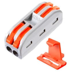 XHF2018 25pcs Conductor Compact Connectors Lever Wire Nut Electrical Connectors with Fixed Base for 2 Circuit Inline Splices 28-12 AWG