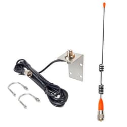 UAYESOK 13.4 Inch Marine VHF Antenna, 159V02 Low Profile Stainless Steel Boat Antenna W/16.4ft RG-58 Coaxial Cable, L-Mount Bracket