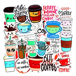 Zonon 100 Pieces Cute Coffee Stickers for Water Bottles Love Coffee Time Vinyl Waterproof Stickers Laptop Stickers for Teens Adults Water Bottles Bicycle Skateboard Luggage Decals Coffee Cup Sticker
