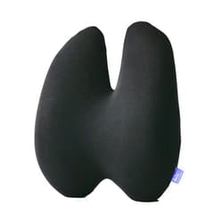 C CUSHION LAB Cushion Lab Extra Dense Lumbar Pillow - Patented Ergonomic Multi-Region Firm Back Support for Lower Back Pain Relief - Lumbar Support Cushion w/Strap for Office Chair, Car, Sofa, Plane - Black