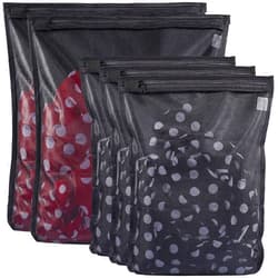 TENRAI 5 Pack (2 Large & 3 Medium) Delicates Laundry Bags, Bra Fine Mesh Wash Bag, Zippered, Protect Best Clothes in The Washer (5 Black, Set of 5)