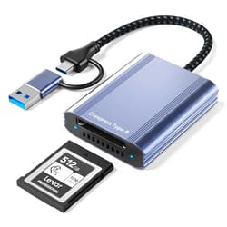 Yeemie Pro CFexpress Type B Card Reader with 10Gbps USB 3.2 Gen 2, USB-C & USB-A 2-in-1 Type B CFexpress Adapter, Compatible with Windows/Mac/Linux/Android, iPhone 17/16/15, iPad, Laptop, Tablet, Smartphone