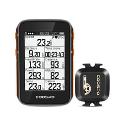 COOSPO Bike Computer Wireless GPS, Bike Speedometer with Auto Backlight, Bluetooth ANT Cycling GPS Computer,Bicycle Computer BC200 with Waterproof, Compatible with CooSporide app HR/Cad/Spd/Power Sensor