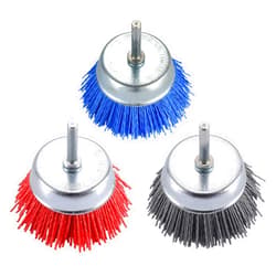 TILAX 3 Inch Abrasive Wire Cup Brush Assorted Cup Brushes 3 Pcs, Nylon Cup Brush for Drill 1/4