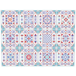 The Nisha 24 PC Pack (4 X 4) Thin Art Eclectic Peel and Stick Wall Sticky Backsplash Vinyl Waterproof Removable Tile Sticker Decals for Bathroom & Kitchen, 4x4 Inch, Nottingham 1293