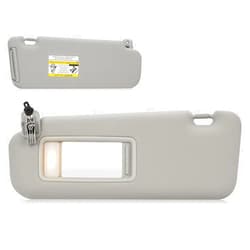 AEagle Sun Visor with Vanity Light for 2010-2015 Mazda CX-9, Left Driver Side Gray Sunvisor Replacement TDY1-69-320