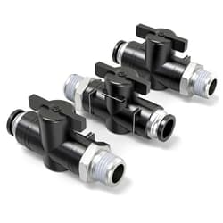 TAILONZ PNEUMATIC 3/8 Inch Tube OD x 1/4 Inch NPT Thread Ball Valve Air Flow Control Valve Push to Connect Fitting BVC-3/8-N2（Pack of 1）