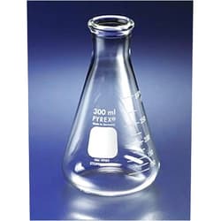 PYREX 250mL Narrow Mouth Erlenmeyer Flasks with Heavy Duty Rim, Ea