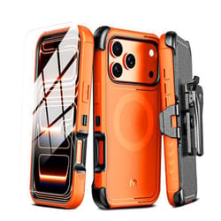 M MYBAT PRO for iPhone 17 Pro Max Case with Belt Clip Holster, Maverick Series 17 Pro Max Case[Compatible with Magsafe] w/Screen Protector,Anti-Drop,with 360°Rotating Kickstand,Heavy Duty Protection