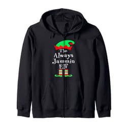 DesignsByKelley Christmas Family Matching Group The Always Jammin Elf Shirt Christmas Group Matching Family Zip Hoodie
