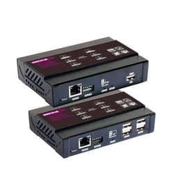 Basicolor 4K HDMI KVM USB Extender Over Single Cat5e/6 up to 100M(328ft), KVM Extender Support 1080P@60Hz, Plug & Play, Keyboard & Mouse Ethernet Network, Lossless-Near Zero Latency, 4 Ports USB2.0