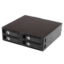 StarTech.com 4-Bay Mobile Rack Backplane for 2.5in SATA/SAS Drives - Hot Swap SSDs/HDDs from 5-15mm - Supports SAS II & SATA III (6 Gbps) (SATSASBP425),Black