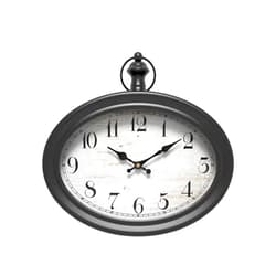 Generic Vintage Oval Wall Clock, Silent Battery Powered, Suitable for Farmhouse, Living Room, Kitchen, Bedroom, Bathroom Decoration(Retro Black)