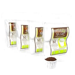 Perfect Pod EZ-Cup Disposable Paper Filters with Patented Lid Design for Reusable Coffee Pods 4-Pack (200 Filters)