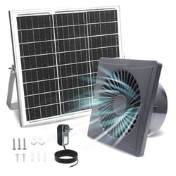 SHENVITASO Solar Exhaust Fan, 25W Solar Panel + 8