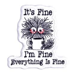 5SECOM It’s Fine I’m Fine Everything is Fine Patch– Funny Embroidered Iron On Applique for Backpacks Jackets Hats – Sarcastic Coffee Meme Gift for Adults Students Coworkers