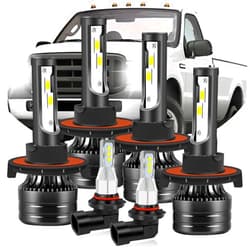 RXTSQI H13/9008 Hi Lo Headlight bulbs+9145 Fog Light Bulbs,Fit for 2005-2022 Ford F250 F350 F450 F550 Super Duty,6000K Cool White 35000LM, Canbus Ready Light Bulbs,Real 1:1,IP68,6PCS
