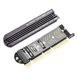 ELUTENG NVMe PCIe 4.0 Adapter NVMe M.2 SSD to PCIe X4/X8/X16 Card with Aluminum Heat Sink M.2 to PCI-Express SSD Expansion Card Support 2230 2242 2260 2280 Compatible for Windows/Linux/Moc os