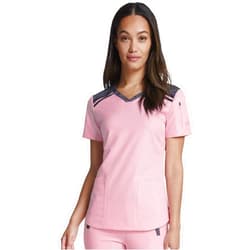 Dickies Dynamix Womens Tops, Athletic-Inspired Mélange V-Neck Scrub Top with Four-Way Stretch and Moisture Wicking DK740