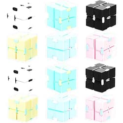 Gejoy 12 Pieces Mini Cube Blocks Mini Cube Desk Toy Magic Sensory Tool Blocks Puzzle Flip Cube for Teens Adults Birthday Favors (Macarons)
