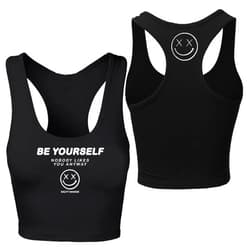 Salty Savage Ladies Be Yourself Racerback Crop Tank Top