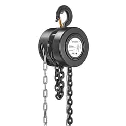 SPECSTAR Hand Chain Hoist 1 Ton 2200 Lbs Capacity 10 Feet with 2 Heavy Duty Hooks, Manual Chain Fall for Warehouse Building Automotive Machinery Black