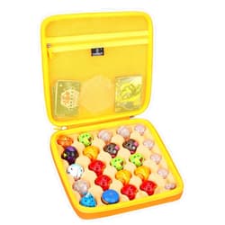 Tourmate Toy Organizer Storage Case Compatible for Bakugan Figures, BakuCores, Armored Alliance, Geogan Rising, Mini Toys Holder Bakugons Box for 25pcs with Accessories Mesh Pocket (Box Only, Orange)