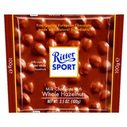 Ritter Sport, Milk Chocolate with Whole Hazelnuts (Pillow Pack), 3.5-Ounce Bars (Pack of 8)