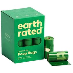 Earth Rated Poop Bags for Dogs, Guaranteed Leak Proof and Extra Thick Waste Bag Refill Rolls, Unscented, 270 Bags