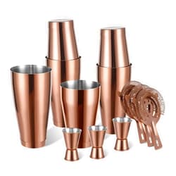 Mwellewm Boston Shaker Cocktail Set Bartender Kit, 12 Pcs Drink Shaker with Strainer Bartending Martini Shaker Tin with 18oz & 28oz Mixed Alcohol Shaker Professional Stainless Steel Bar Tool for Beginner