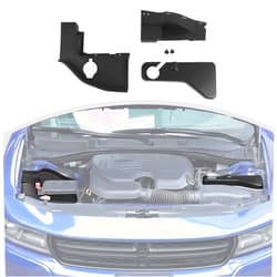 CheroCar for Dodge Challenger 3PCS Engine Dust Protection Cover Engine Motor Dust Shield Cover Guard Decoration Trim Kits for Dodge Challenger 2015-2020 (Black)