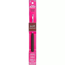 Susan Bates Silvalume Soft Handle Aluminum Crochet Hook 5.5in-Size G6/4mm