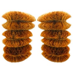 SKARBY Pack of 6 Tawashi Vegetable Brushes - Natural Coconut Fiber Scrubber, Japanese Design, Ideal for Fruits, Veggies, Cast Iron Cleaning and Household use with Wire Hanging Loop by SKARBY