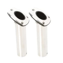 NovelBee 2-Pack Heavy Duty 316 Stainless Steel Fishing Rod Holders Flush Mount 30 Degree withLiner,Gasket (Without Cap)