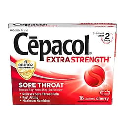Cepacol Extra Strength Sore Throat & Cough Drop Lozenges, Cherry 16ct