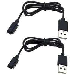 SING F LTD 2PCS Smartwatch Charger Cable Compatible with AGPTEK LW11 Replacement Portable Magnetic USB Charging Cable Cradle 60cm Black