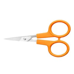 Fiskars Orange-Handled Straight Detail Scissors, Stainless Steel Blades, Ambidextrous Double-loop Handle