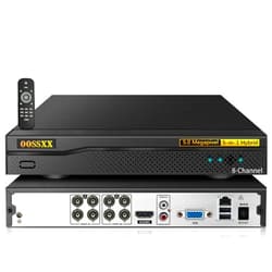 OOSSXX DVR 8-Channel Hybrid Capability 5-in-1 Digital Video Recorder 5.0MP HD Security DVR Recorder AHD/Analog/TVI/CVBS/IP Security Camera, Max to 6TB (NO HDD)