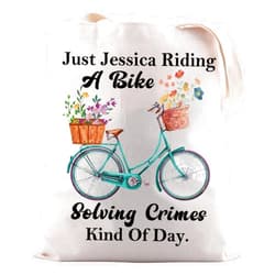 JNIAP Murder TV Show Inspired Gift Jessica Fletcher Bike Tote Bag True Crime Lover Gift