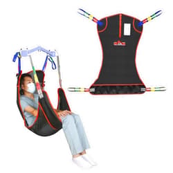 EZ Assistive Universal Full Body Patient Lift Sling for Patient Lift or Transfer, Hoyer Lift Sling with Mesh Fabric Suitable for Bedridden,Elderly or Disabled to Bathing (Black, Small)
