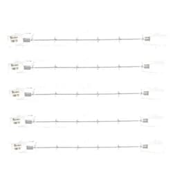 Simba Lighting Halogen R7S 118mm T3 300W Dimmable 4000lm (5 Pack) J Type Linear Double Ended Floodlight Bulb 360º Beam Angle 120V for Work, Security, Landscape Lights, Floor Lamps, Warm White 2700K