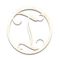 Back40Life - Precision Cut Vines Circle Wood Monogram Letter - 13-inch Unfinished I
